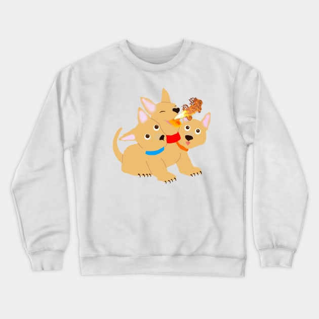 puppy baby CERBERUS guardian of Hades CUTE fire breathing Crewneck Sweatshirt by TanoshiiNeko